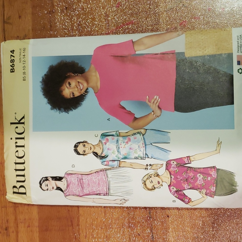 Butterick Misses' Knit Tops Pattern B6874